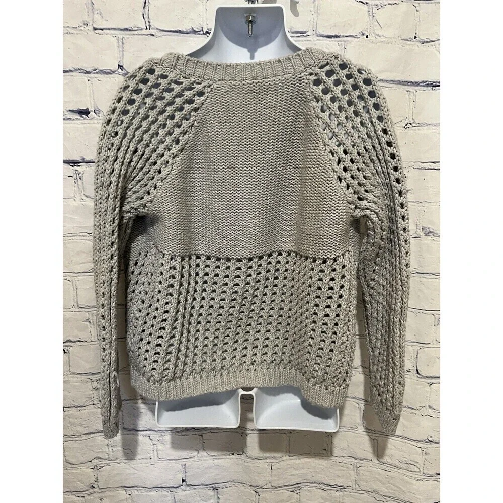 Gymboree Girls Open Knit Grey Sweater Cardigan 100% Cotton Small 5/6